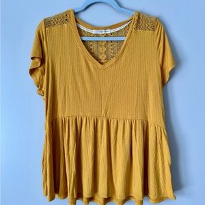 Mustard Peplum Top